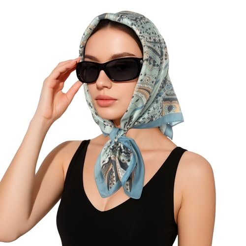 RIIQIICHY Women Head Hair Scarf Like Satin Silk Scarf Sleeping Hair Wrapping Night 27.5" - color: C011
