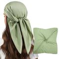 vimate Head Scarf for Women Hair 27'' Square Satin Silk Feeling Bnadana Neck Scarf Handbag Accessories Etc - color: C71#. Light Green