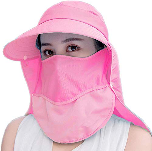 Wide Brim Sun Hat – Multifunctional UPF 50 Protection Bucket Fishing Hat Cap - color: Pink