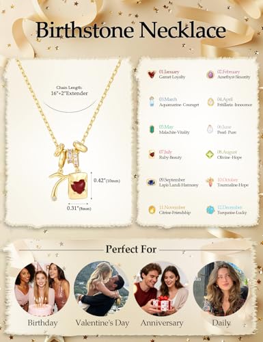 Freekiss Gold Pendant Necklace for Women, Dainty Diamond Necklaces for Women Simple 14K Gold Plated Paperclip Choker Necklaces Cute Minimalist Open Oval Necklaces Gold Jewelry for Women Gifts - color: Gold, style: Number 7 - Agate Red Square