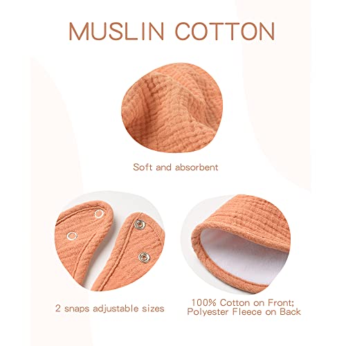 Konssy Muslin Baby Bibs 8 Pack Baby Bandana Drool Bibs Cotton for Unisex Boys and Girls, Soft Absorbent Set for Teething and Drooling - color: Neutral
