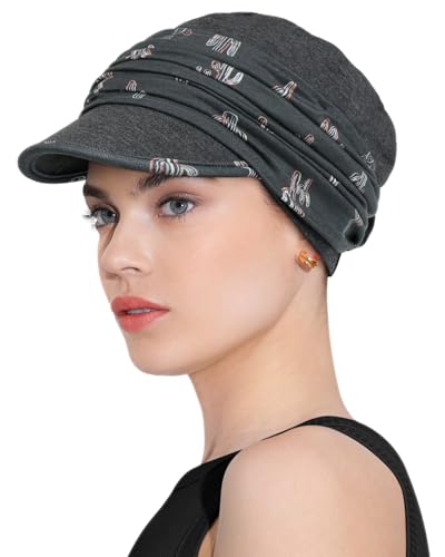 Chemo Headwear Viscose Newsboy Cap for Women Summer Hats - color: Gray Desert