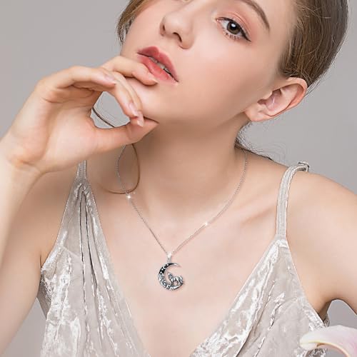 925 Sterling Silver Animal Necklaces Lion/Cat/Phoenix/Bunny/Koalas Necklace Adjustable Chain Animal Lover Pendant Jewelry for Women Men - style: Wolf