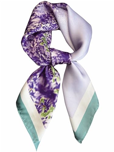 Silky Scarf for Women Lightweight Satin Bandanas Neck Hair Wrap For Sleeping Head Scarves 27.5" - color: A13 Purple Lavender/27.5"