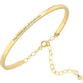 MIONZA 18K Gold Vermeil Personalized Bangle Bracelet for Women, Custom Engraved Cuff with Personal Text