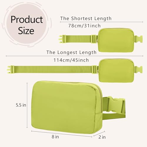 VOROLO Fanny Pack For Women And Men Crossbody Bag Belt Bag with Adjustable Strap Graduation Gifts Grass Green - color: Grass Green, style: 1 Pack Fanny Pack