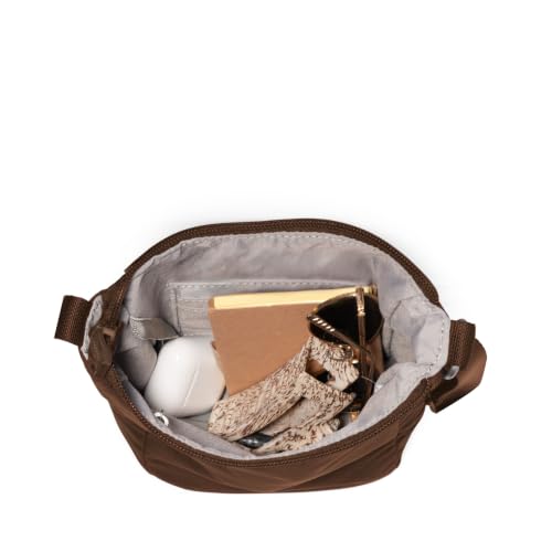 Baggallini Swift Mini Crossbody Bag for Women - 4.5x7 Small Travel Purse with Crossbody Strap and RFID - color: B-lite Walnut