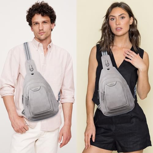 Leresas 10L Crossbody Sling Bag for Women Men Anti Theft Cross Body Fanny Pack Belt Bag Purse Gifts for Women Faux Leather, Light Grey - color: 10l-light Grey, size: 10L