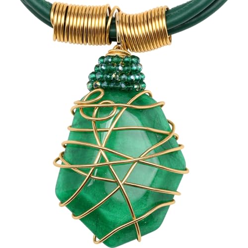 Ethnic Crystal Rhinestone Pendant Necklace Earrings Set Women Handmade Tribal Collar Choker Chunky Metal Bib Rope Chain African Statement Jewelry Set - color: N1505-green