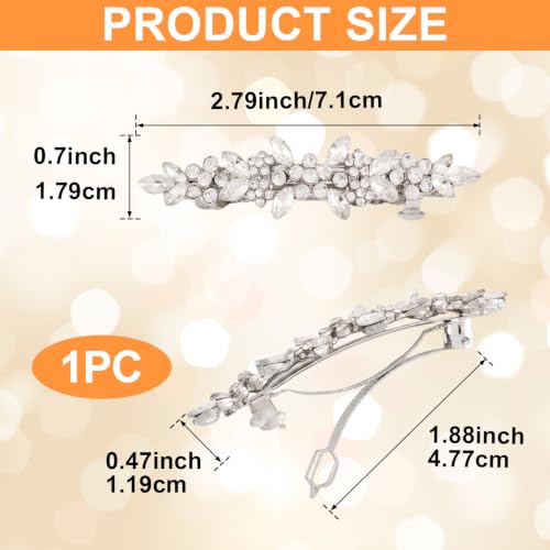 Joez Wonderful Rhinestone Hair Barrettes Pins for Women, Silver | Sparkly flower hair barrette accessories, non-slip, alloy made, for weddings, birthdays, parties, engagements, balls, brides - color: Rhinestone Butterfly Silver D