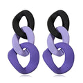 Charm Elegant Hollow Color Chain Acrylic Geometric Temperament Dangle Drop Earrings Bohemian Minimalist Hypoallergenic Jewelry Gift - color: Black Purple Purple earrings