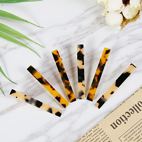 Cobahom 6 Pack Leopard Print Tortoise Shell Metal Hair Pins, Duck Teeth Hair Clips for Styling Women's Hair 2.36 Inch - color: 6 Pcs 2.36 Inch Leopard Print