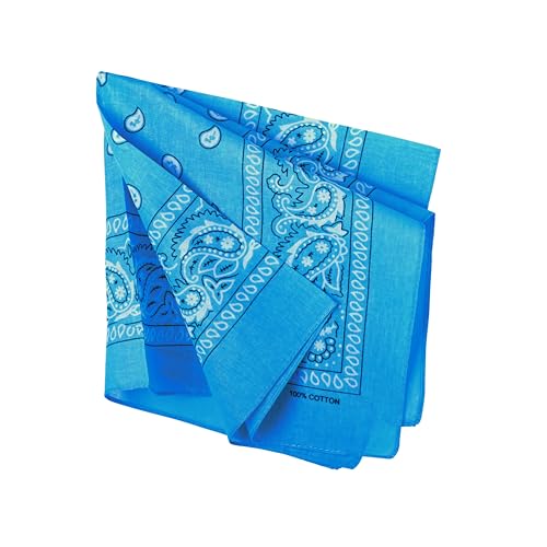 Motique Accessories 22 Inch Cotton Paisley Bandana - color: Blue