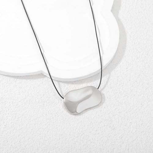 Frodete Statement Necklace for Women Chunky Gold Necklaces Long Pendant Necklace Boho Necklaces Gold Pendant Jewelry Cowboy Chic Style Cowgirl Outfit - color: silver statement necklace
