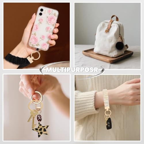 Keychain for Women Girls Bling Heart/Star/Strawberry Key Chain Accessories for Key/Backpack Bag Charm - color: Black Star