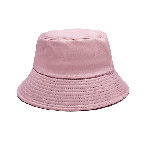 NPJY Bucket Hat for Women Men Cotton Summer Packable Sun Beach Fishing Hats Travel Cap - color: Pink