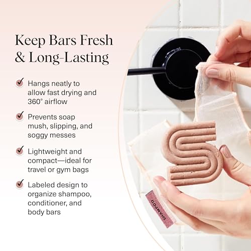 Kitsch Bar Soap Saver Pouch – Patented Mesh Soap Bag for Shampoo and Conditioner Bars - Extends Use & Prevents Soggy Mess - Recycled Beauty Bar Bag, Eco-Friendly - 2pc Set, Blush & Terracotta - color: Blush & Terracotta