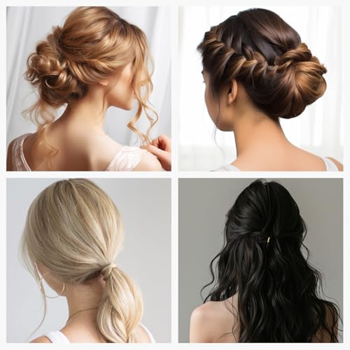 YGQQOY Updo Hair Filler, Padding, Sponge, Donuts, Volume Bumps It Tool and Hairpins, Light Brown - color: Light Brown