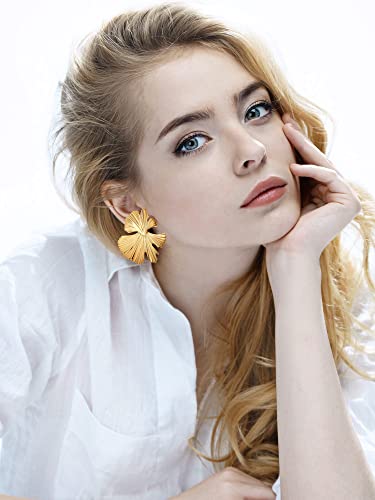Glenmal Gold Statement Earrings for Women Large Gold Geometric Earrings Woven Twisted Leaf Earring Jewelry Gift - style: Leaf Style