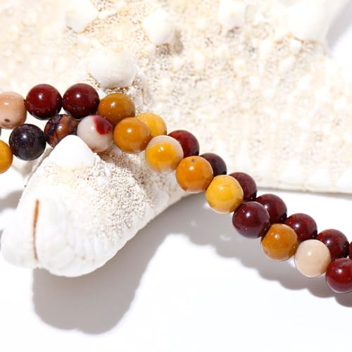 Simple Choker Necklace for Women Real Stone and Crystals Necklaces 4mm Beaded Choker Jewelry Meditation Gift for Women (16"+2") - style: Egg Yolk Stone