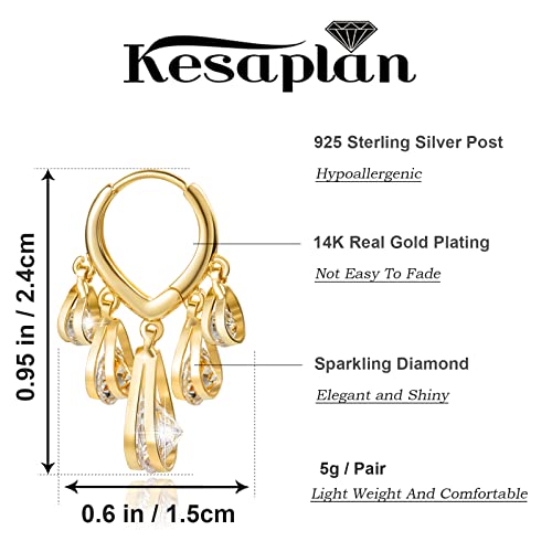 Huggie Earrings for Women 14K Gold Plated Earrings Dainty Statement Sterling Silver Cute Dangle Earring Hypoallergenic Huggie Hoop Earrings for Wome Trendy Prom Party Jewelry Gift - color: 6-Gold