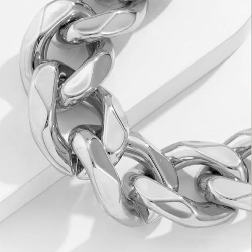 Long tiantian Chunky Gold Necklace Stack Chain Necklaces for Women Statement Layered Paperclip Choker Necklaces Statement Necklace for 80s 90s & Night Out Outfits Paperclip Style Fashion Jewelry - color: B1：Silver-Chain