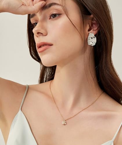 Irregular Gold Stud Earrings for Women Hammered Silver Stud Earrings Statement Geometric Earrings Vintage Gold Earrings - color: 02-Irregular white-gold earrings