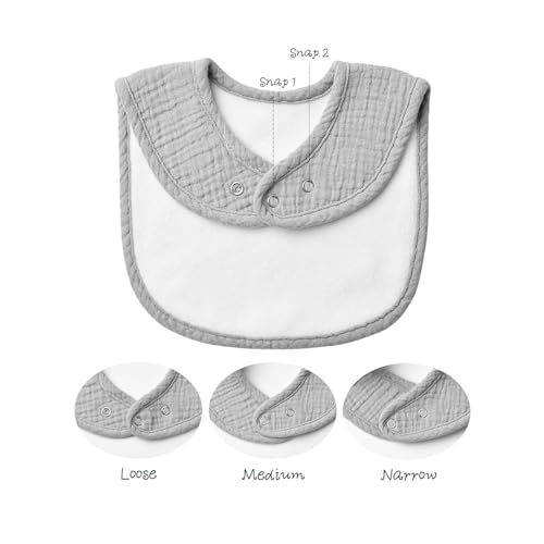 Konssy Muslin Baby Bibs 8 Pack Baby Bandana Drool Bibs Cotton for Unisex Boys and Girls, Soft Absorbent Set for Teething and Drooling - color: Black