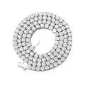 BREN Tennis Necklace - 3mm 4mm 5mm Iced Out Diamond Tennis Chain 5A Cubic Zirconia Necklace - 18K/White Gold Plated Flat Tennis Necklace for Women and Men Size 16"-22" - color: White Gold-4mm, size: 16 inch