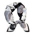 MEISEE 100% Pure Mulberry Silk Scarf 21" Square Scarf Neckerchief Headscarf Breathable Lightweight for Women Gift Packed - color: Black White Flowers