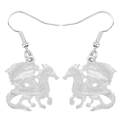 Enamel Alloy Dinosaur Fantasy Dragon Earrings Drop Dangle Unique Animal Jewelry For Women Dragons Gifts - color: Multicolor