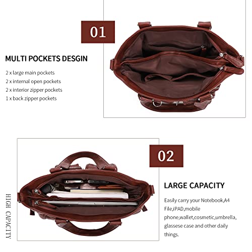 KL928 Large Purses for Women Shoulder Bag Tote Handbags Stylish Vegan Leather Hobo Bags Ladies, A-Black-4 | Large - color: 01-chestnut Brown