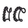 ChicSilver 925 Sterling Silver Ear Cuff Earrings Non Piercing Clip on Cartilage Cuff Earrings for Women - style: H: Beaded Ear Cuff - Black