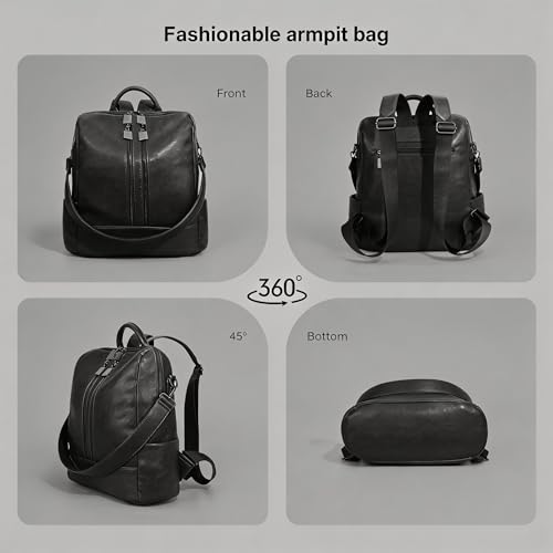 Women's Backpack with Wristlet Set, Large Capacity Tote Backpack for Women, Fashion Travel Backpack & Stylish Mommy Bag (Brown) - color: Brown