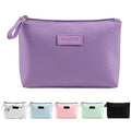 MAANGE Cosmetic Bags for Women Small Makeup Bag for Purse Pu Leather Makeup Pouch Travel Makeup Bag with Zipper Make Up Bag for Travelling - color: Purple
