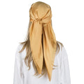 RIIQIICHY 35 Inch Head Scarf for Women Hair Scarf Like Silk Scarf Square Scarf Bandanas for Women - color: Dark Yellow