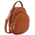 FashionPuzzle Two Compartment Mini Crossbody Bag | Two Compartment - color: Tan