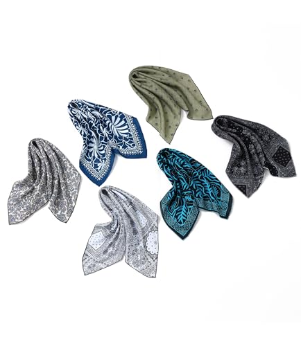 STARWHISPER Multicolored 22''x22'' Cotton Bandana for Women and Men Multi-purpose Headband Hair Scarf Protective Coverage - color: H2