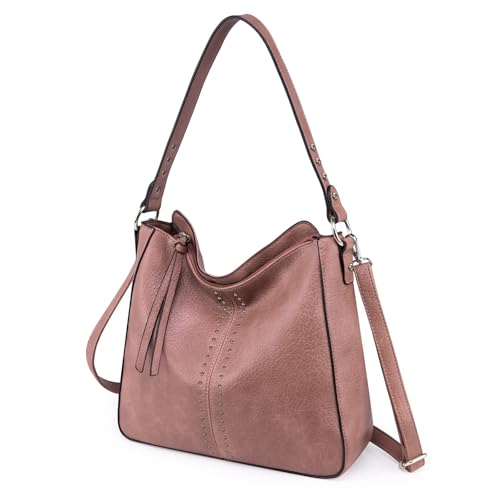 Montana West Hobo Bag for Women Crossbody Purse and Handbags Ladies Chic Shoulder Bags - color: Dark Pink