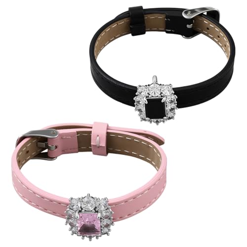 Adjustable Leather Bracelets, Leather Wrap Bracelets Leathers Cuff Bracelet Leathers Wristband for Women for DIY Craft Jewelry Making - style: Square Zirconia