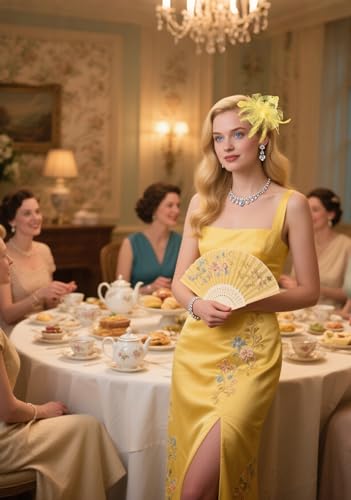 dressfan Womens Fascinator Hat Headpiece 20s Vintage Wedding Hair Accessories for Derby/Wedding/Cocktail/Tea Party - color: Yellow