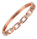 SPUNKYsoul Chain Link Buckle With Rhinestones Cuff Bracelet in Gold, Silver Rose Gold and Gun Metal for Women - style: "Lydia" Rose Gold Thin Link