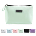 MAANGE Cosmetic Bags for Women Small Makeup Bag for Purse Pu Leather Makeup Pouch Travel Makeup Bag with Zipper Make Up Bag for Travelling - color: Green