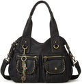 Worldlyda Women Canvas Hobo Purse Multi Pocket Tote Shopper Shoulder Bag Casual Top Handle handbag with Embroidery Ethnic - color: A9-kks4-tfl7