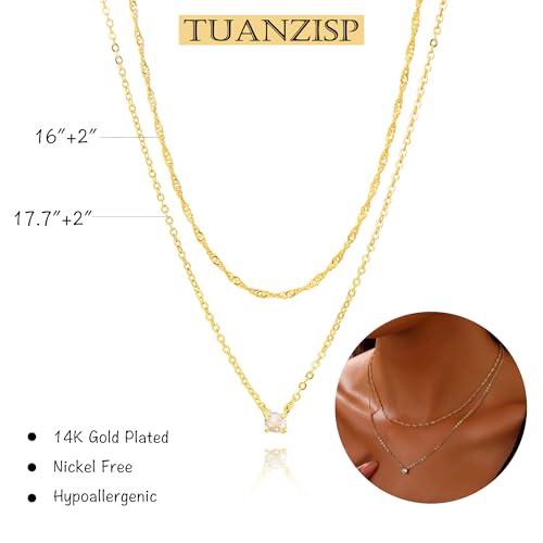 Gold Necklace Stack for Women, Layered Gold Necklaces Set,18K Gold Plated Simple Dainty Gold Chain Choker Necklaces Trendy Jewelry Gifts for Women - color: S01