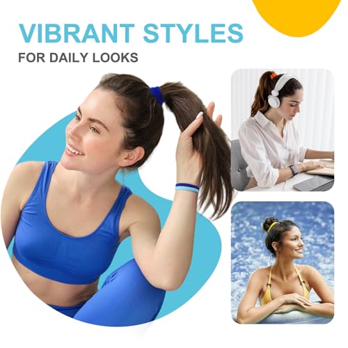 HOYOLS Seamless Hair Band Small Hair Ties Ponytail Holder No Crease Damage 4cm (10 Multi Color Set) - color: Baby Mixed Color