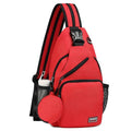 Convertible Sling Bag with Coin Pocket, 11" Tablet Crossbody Mini Backpack with Headphone Jack Casual Pack for Women Men Travel, Red - color: Red, size: Large