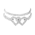 KaFu Heart Rhinestone Ankle Bracelets for Women, Adjustable Silver Shiny Tennis Anklets, Twinkle Cubic Zircon Diamond Anklet Foot Chain Beach Summer Jewelry Gifts - color: silver