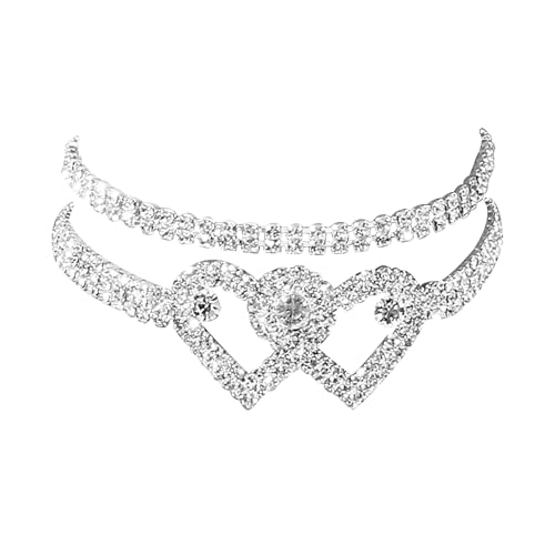 KaFu Heart Rhinestone Ankle Bracelets for Women, Adjustable Silver Shiny Tennis Anklets, Twinkle Cubic Zircon Diamond Anklet Foot Chain Beach Summer Jewelry Gifts - color: silver