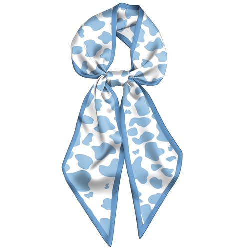 Head Hair Scarf Neck Silk Feeling Scarves Long Thin Satin Fashion Handbag Cute Decoration Women Girls 59 * 6.7'' - color: O-14-blue